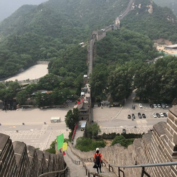 Shiguan Great Wall view with steep section up and down