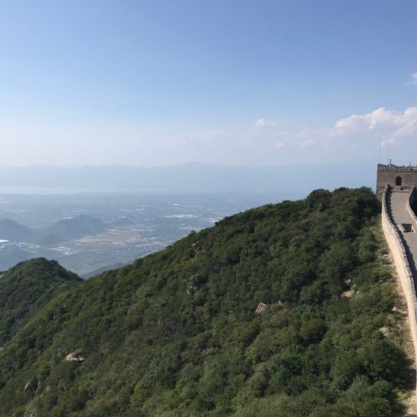 Old Badaling Great Wall with scenery of Yanqing flat